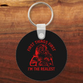 Allereerst Ben Ik De Echte Kerstman Leuk Sleutelhanger (Voorkant)
