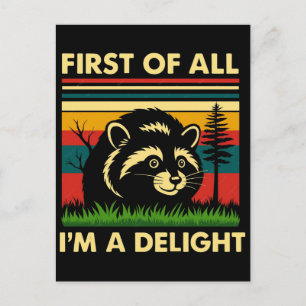 Allereerst Ben Ik Een Aangename Wasbeer T-Shirt Briefkaart