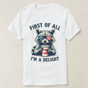 Allereerst Ben Ik Een Aangename Wasbeer VS 4 Juli T-shirt