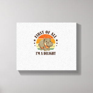 Allereerst Ben Ik een Aardige Baby Dwergnijlpaard Canvas Afdruk