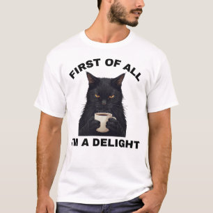 Allereerst ben ik een genot sarcastische kat koffi t-shirt