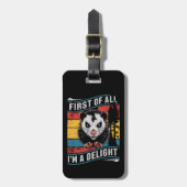 Allereerst ben ik een heerlijke grappige opossum bagagelabel (Voorkant verticaal)