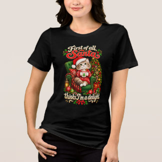 Allereerst ben ik een leuk Kerstkat Vakantie Tri-Blend Shirt