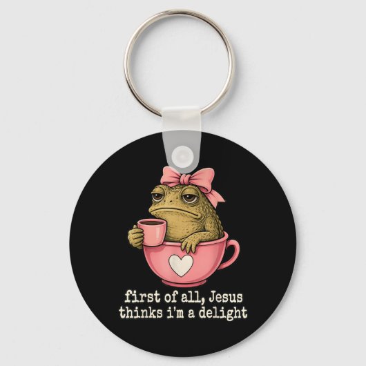 Allereerst Denkt Jezus Dat Een Delight Toad Koffie Sleutelhanger (Voorkant)