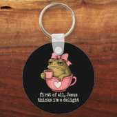 Allereerst Denkt Jezus Dat Een Delight Toad Koffie Sleutelhanger (Voorkant)