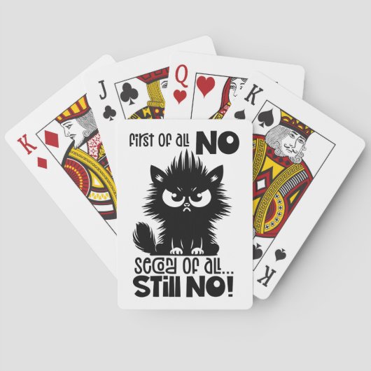 Allereerst, Geen Grappig Kattenliefhebber Cadeau Pokerkaarten (Achterkant)