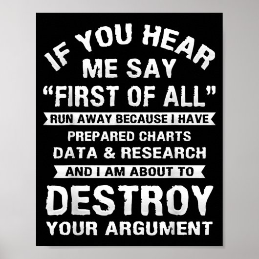 Allereerst Grappig College Sarcastisch Debatteam R Poster (Voorkant)