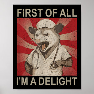 Allereerst in een genot wasbeer verpleegkundige poster