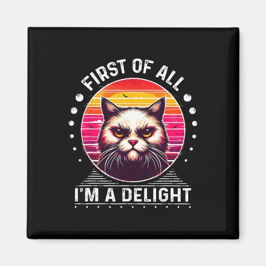 Allereerst in een verrukking kat boze kat magneet (Voorkant)