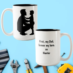 Allereerst mijn vader, voor altijd mijn held Vader Tweekleurige Koffiemok