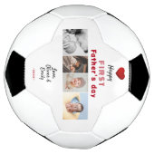 Allereerste Vaderdag Rode Hart 4 Foto Collage Voetbal (Gedraaid)