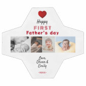 Allereerste Vaderdag Rode Hart 4 Foto Collage Voetbal (Enkel)