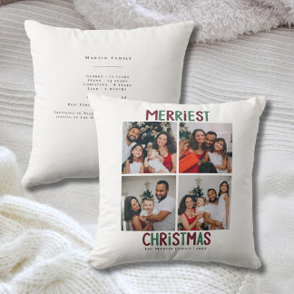 Allerfeestelijkste Kerstmis Familie 4 Foto Modern Kussen