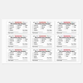 Allergeenetiketten met Voedselnaam voor Voedselcon Labels