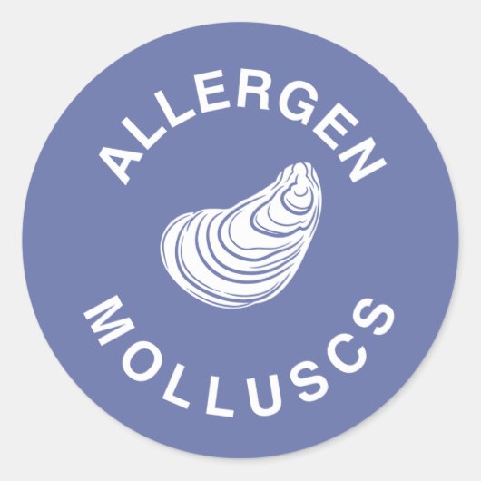 allergeenwaarschuwing voor weekdieren ronde sticker (Voorkant)