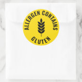 Allergen Contains Gluten Warning Sticker Food Labe (Tas)
