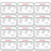 Allergenen Etiketten op voedsel Sticker (Voorkant)