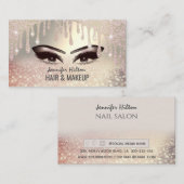 Allergeren van roos glittery haar en make-up visitekaartje (Voorkant / Achterkant)