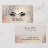 Allergeren van roos glittery haar en make-up visitekaartje (Voorkant / Achterkant)