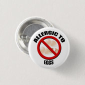 Allergic to Eggs Medical Alert Warning Sml Button (Voorkant /achterkant)