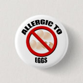 Allergic to Eggs Medical Alert Warning Sml Button (Voorkant)