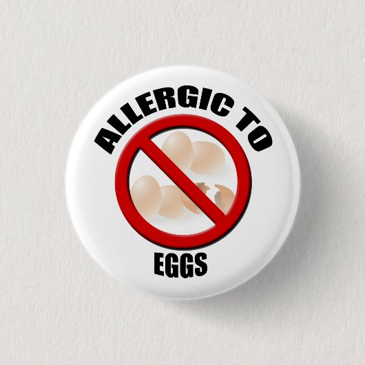 Allergic to Eggs Medical Alert Warning Sml Button (Voorkant)