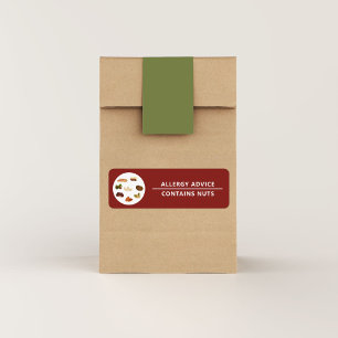 Allergie-advies bevat NUTS-productetiket Sticker