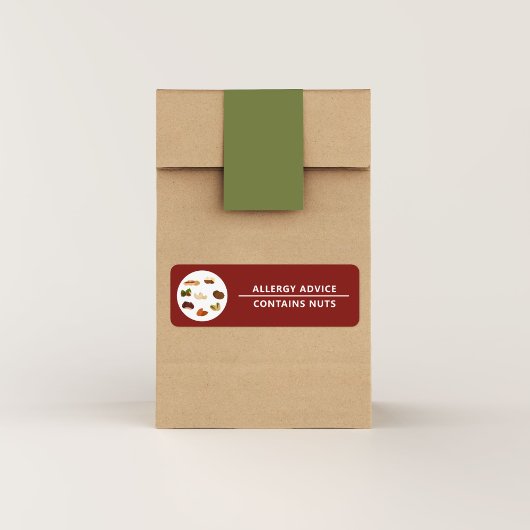 Allergie-advies bevat NUTS-productetiket Sticker