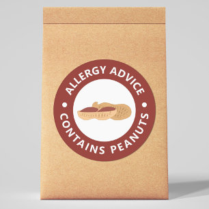 Allergie advies - bevat pinda's ronde sticker