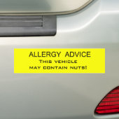 allergie-advies bumpersticker (Op auto)