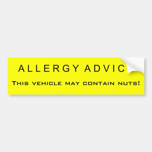allergie-advies bumpersticker (Voorkant)