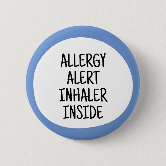 Allergie Alarm Inhalator Binnenin Ronde Button 5,7 Cm (Voorkant)