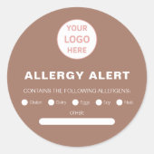 Allergie Alert Bakkerij Eigen Logo Ronde Sticker (Voorkant)