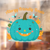 Allergie Alert Blauwgroen Pumpkin Awareness Safety Raamsticker (Vel 2)