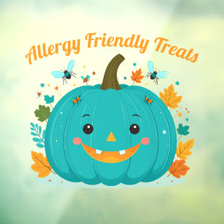 Allergie Alert Blauwgroen Pumpkin Awareness Safety Raamsticker