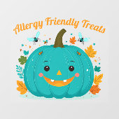 Allergie Alert Blauwgroen Pumpkin Awareness Safety Raamsticker (Vel)