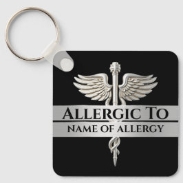 Allergie alert DIY allergisch voor ZILVER caduceus Sleutelhanger