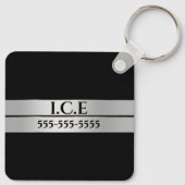 Allergie alert DIY allergisch voor ZILVER caduceus Sleutelhanger (Achterkant)