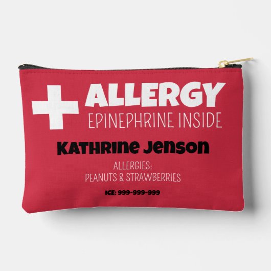 Allergie Alert Epinefrine Inside Custom Emergency Etui (Achterkant)