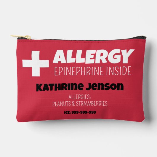 Allergie Alert Epinefrine Inside Custom Emergency Etui (Voorkant)