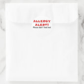 Allergie Alert Geef me geen eten Ronde Sticker (Tas)