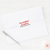 Allergie Alert Geef me geen eten Ronde Sticker (Envelop)