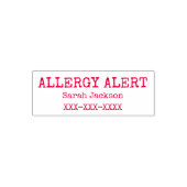 Allergie Alert Gepersonaliseerde Kinder Basic Zelfinktende Stempel (Design)
