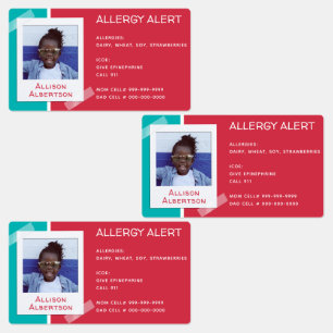 Allergie Alert Kinder Foto Medische Noodopvang Labels