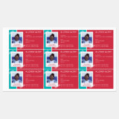 Allergie Alert Kinder Foto Medische Noodopvang Labels (Vel)