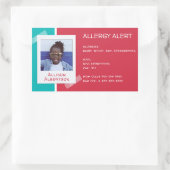 Allergie Alert Kinder Foto Medische Noodopvang Rechthoekige Sticker (Tas)
