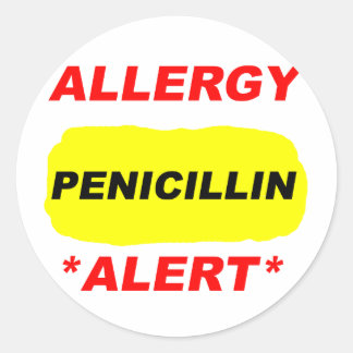 Allergie Alert Penicilline Allergie Ontwerp Allerg Ronde Sticker