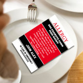 Allergie Alert Restaurant Emergency Calling Card Bedankkaart