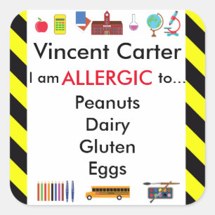 Allergie Alert Sticker voor School Child's Desk