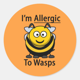 Allergie Alert sticker, wespen Ronde Sticker
